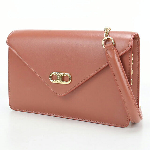 中古 セリーヌ チェーンウォレット レディース ブランド CELINE マイヨン トリオンフ  10F823CQR.27LY ピンク USDCE120094011