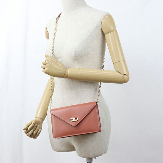 中古 セリーヌ チェーンウォレット レディース ブランド CELINE マイヨン トリオンフ  10F823CQR.27LY ピンク USDCE120094011