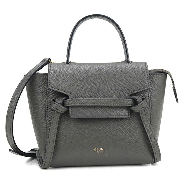 中古 セリーヌ ハンドバッグ レディース ブランド CELINE ベルトバッグ  ピコ 2WAY 19426 グレー USDCE120123011