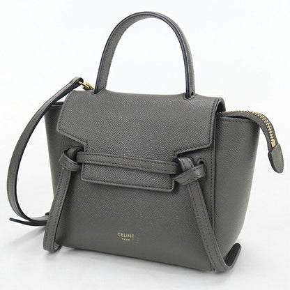 中古 セリーヌ ハンドバッグ レディース ブランド CELINE ベルトバッグ  ピコ 2WAY 19426 グレー USDCE120123011