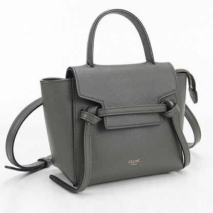 中古 セリーヌ ハンドバッグ レディース ブランド CELINE ベルトバッグ  ピコ 2WAY 19426 グレー USDCE120123011