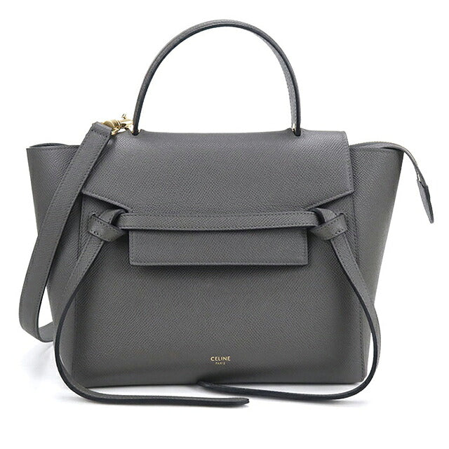 中古 セリーヌ ハンドバッグ レディース ブランド CELINE  ベルトバッグ マイクロ 18196 グレー USDCE120144011