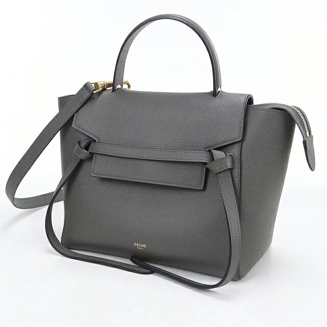 中古 セリーヌ ハンドバッグ レディース ブランド CELINE  ベルトバッグ マイクロ 18196 グレー USDCE120144011