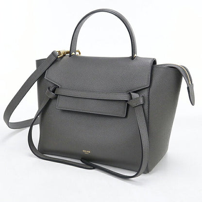 中古 セリーヌ ハンドバッグ レディース ブランド CELINE  ベルトバッグ マイクロ 18196 グレー USDCE120144011
