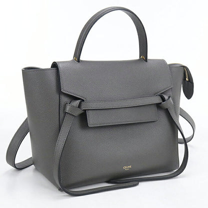 中古 セリーヌ ハンドバッグ レディース ブランド CELINE  ベルトバッグ マイクロ 18196 グレー USDCE120144011