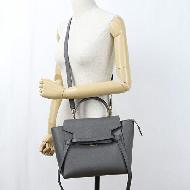 中古 セリーヌ ハンドバッグ レディース ブランド CELINE  ベルトバッグ マイクロ 18196 グレー USDCE120144011