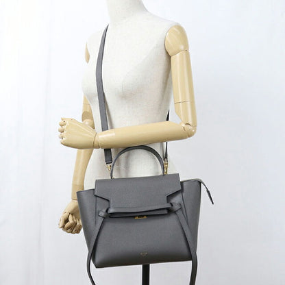 中古 セリーヌ ハンドバッグ レディース ブランド CELINE  ベルトバッグ マイクロ 18196 グレー USDCE120144011