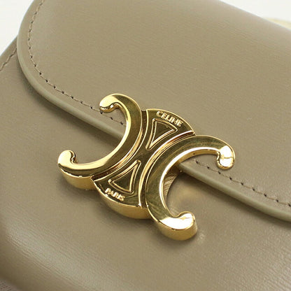 中古 セリーヌ 三つ折り財布 三折財布 コンパクト レディース ブランド CELINE トリオンフ スモール フラップウォレット 10D783DPV ベージュ USDCE120316011
