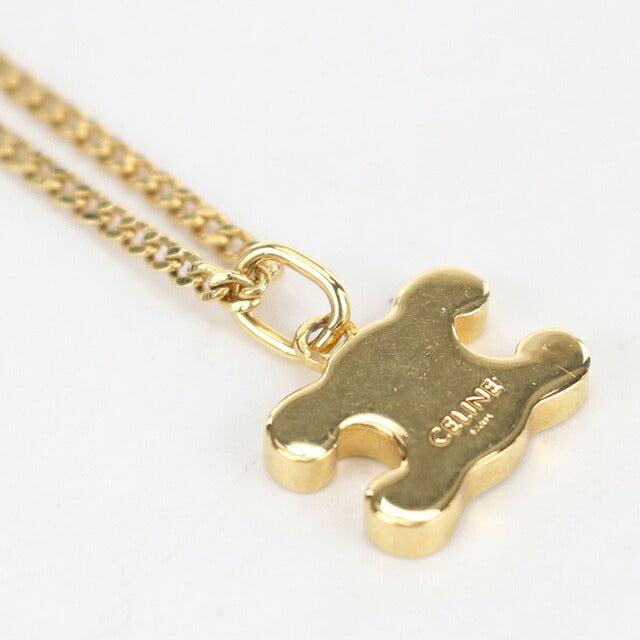 中古 セリーヌ ネックレス レディース ブランド CELINE トリオンフ ラインストーン 460GB6BZI.35OR ゴールド アクセサリー USDCE120455011