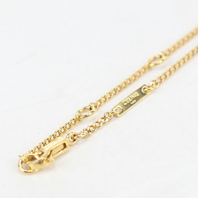 中古 セリーヌ ネックレス レディース ブランド CELINE トリオンフ ラインストーン 460GB6BZI.35OR ゴールド アクセサリー USDCE120455011