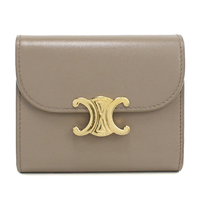 二手 Celine Trifold 钱包 Trifold 钱包 紧凑型女士品牌 CELINE Triomphe 小号翻盖钱包 10D783DPV 灰色 USDCE120524011