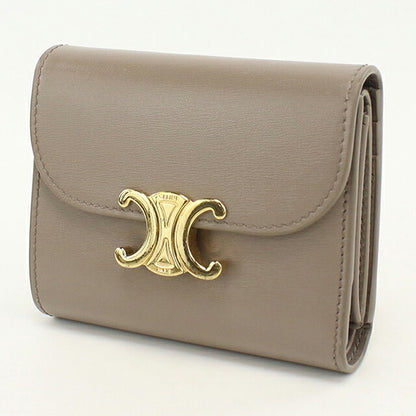 二手 Celine Trifold 钱包 Trifold 钱包 紧凑型女士品牌 CELINE Triomphe 小号翻盖钱包 10D783DPV 灰色 USDCE120524011