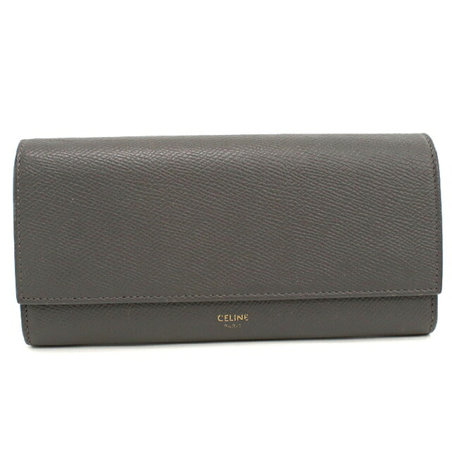 Used Celine long wallet bi-fold ladies brand CELINE large flap wallet 10B563BEL gray USDCE120530011