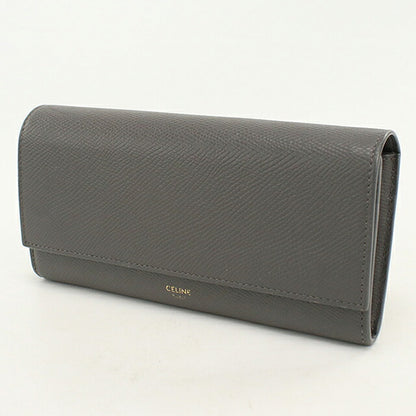 Used Celine long wallet bi-fold ladies brand CELINE large flap wallet 10B563BEL gray USDCE120530011