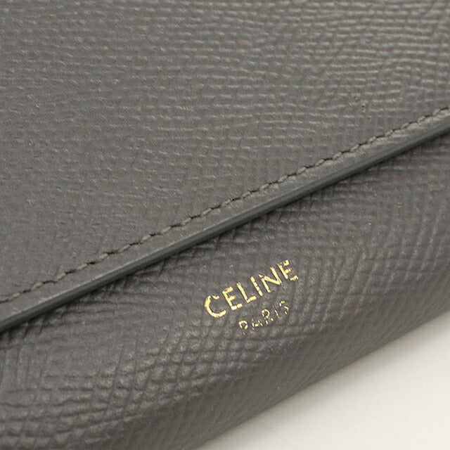 Used Celine long wallet bi-fold ladies brand CELINE large flap wallet 10B563BEL gray USDCE120530011