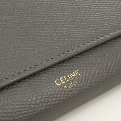 Used Celine long wallet bi-fold ladies brand CELINE large flap wallet 10B563BEL gray USDCE120530011