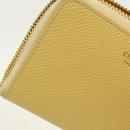 中古 セリーヌ 二つ折り財布 二折財布 コンパクト レディース ブランド CELINE  スモール ジップウォレット 10N993FVO イエロー USDCE120537011