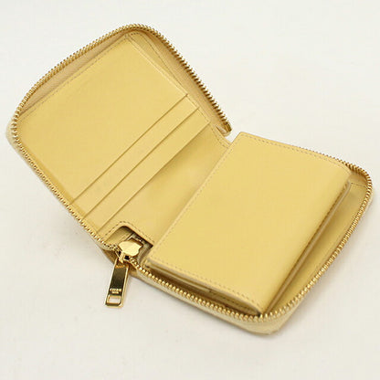 中古 セリーヌ 二つ折り財布 二折財布 コンパクト レディース ブランド CELINE  スモール ジップウォレット 10N993FVO イエロー USDCE120537011