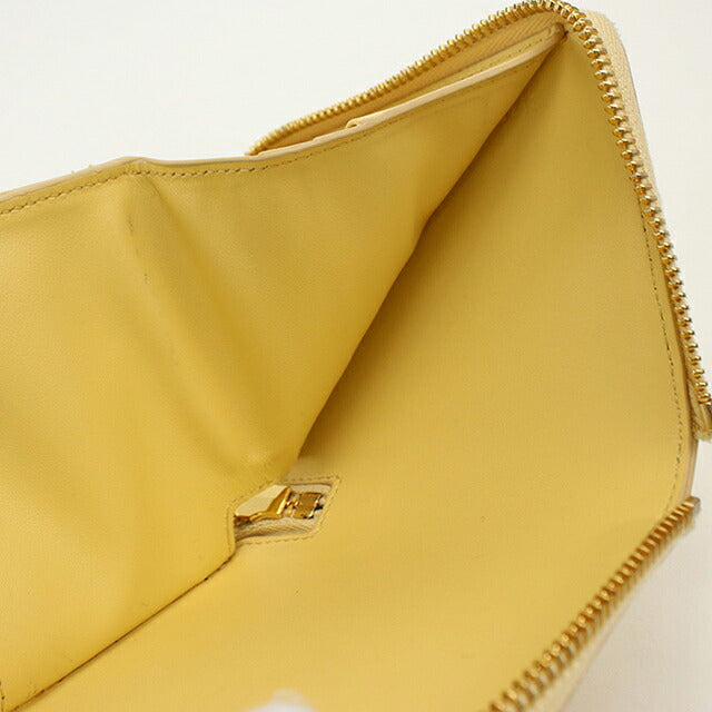 中古 セリーヌ 二つ折り財布 二折財布 コンパクト レディース ブランド CELINE  スモール ジップウォレット 10N993FVO イエロー USDCE120537011
