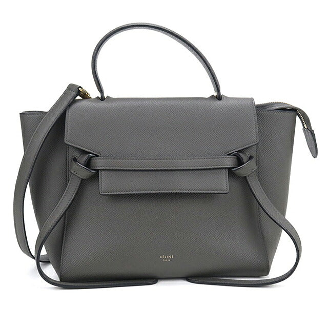 中古 セリーヌ ハンドバッグ レディース ブランド CELINE  ベルトバッグ マイクロ 18196 グレー USDCE120645011