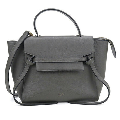 中古 セリーヌ ハンドバッグ レディース ブランド CELINE  ベルトバッグ マイクロ 18196 グレー USDCE120645011