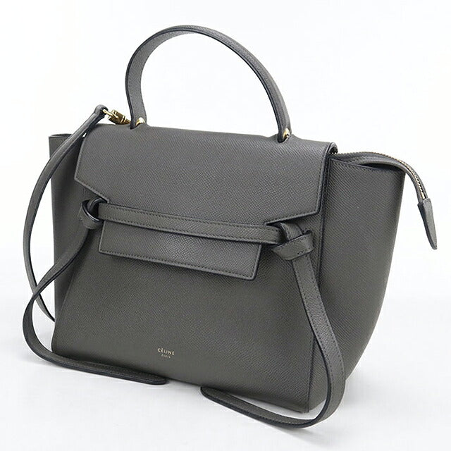 中古 セリーヌ ハンドバッグ レディース ブランド CELINE  ベルトバッグ マイクロ 18196 グレー USDCE120645011