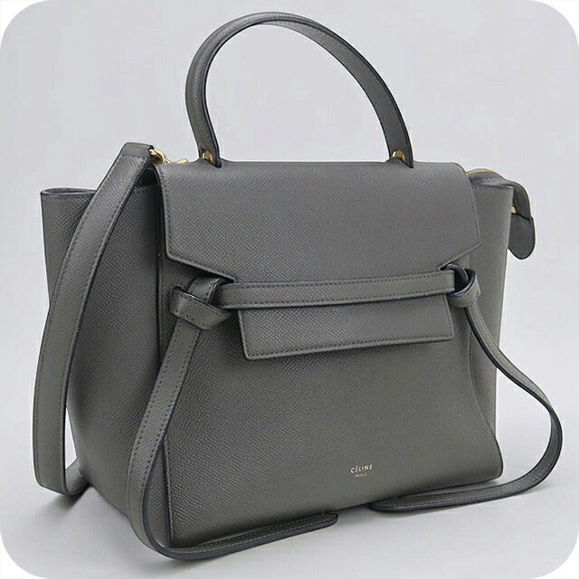 中古 セリーヌ ハンドバッグ レディース ブランド CELINE  ベルトバッグ マイクロ 18196 グレー USDCE120645011