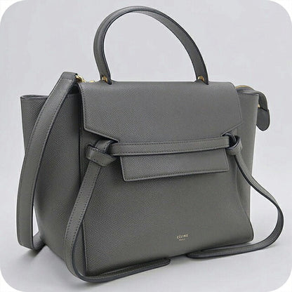 中古 セリーヌ ハンドバッグ レディース ブランド CELINE  ベルトバッグ マイクロ 18196 グレー USDCE120645011