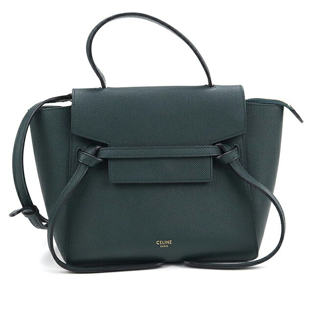 中古 セリーヌ ハンドバッグ レディース ブランド CELINE  ベルトバッグ ナノ グリーン USDCE120689011