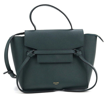 中古 セリーヌ ハンドバッグ レディース ブランド CELINE  ベルトバッグ ナノ グリーン USDCE120689011