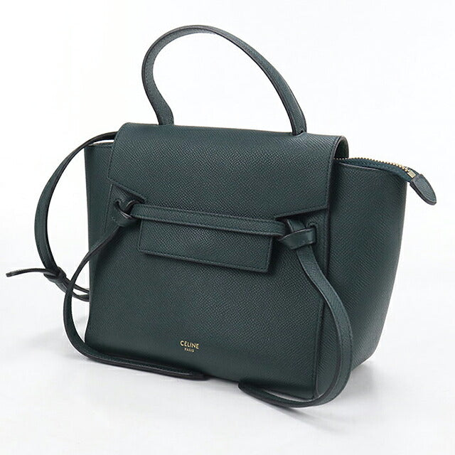 中古 セリーヌ ハンドバッグ レディース ブランド CELINE  ベルトバッグ ナノ グリーン USDCE120689011