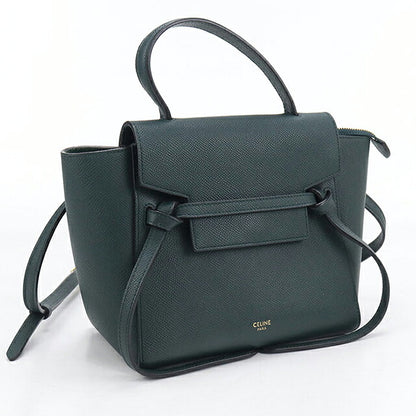 中古 セリーヌ ハンドバッグ レディース ブランド CELINE  ベルトバッグ ナノ グリーン USDCE120689011