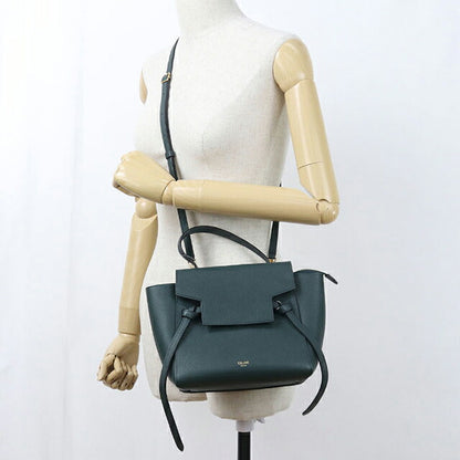 中古 セリーヌ ハンドバッグ レディース ブランド CELINE  ベルトバッグ ナノ グリーン USDCE120689011