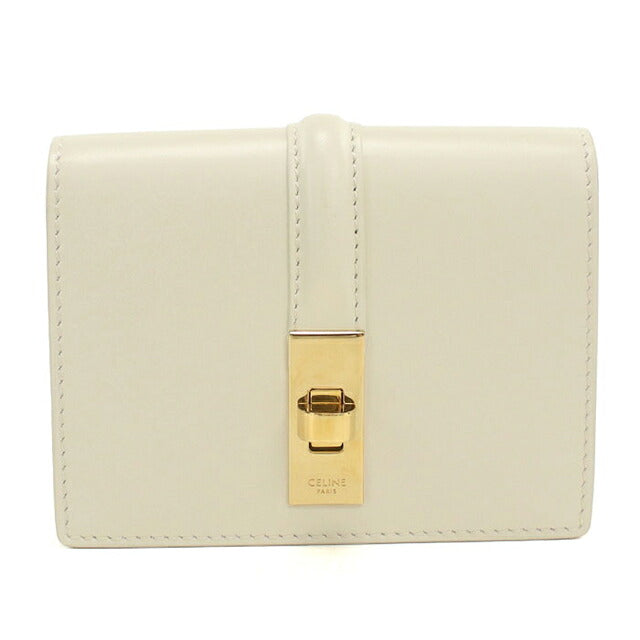 中古 セリーヌ 名刺入れ レディース ブランド CELINE 16(セーズ) カードホルダー ホワイト USDCE120759011