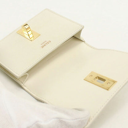 中古 セリーヌ 名刺入れ レディース ブランド CELINE 16(セーズ) カードホルダー ホワイト USDCE120759011