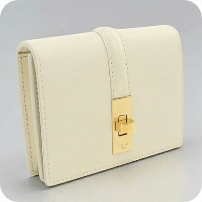 中古 セリーヌ 名刺入れ レディース ブランド CELINE 16(セーズ) カードホルダー ホワイト USDCE120759011
