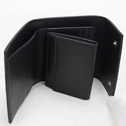 中古 セリーヌ 三つ折り財布 三折財布 コンパクト メンズ ブランド CELINE トリオンフ エンボス加工  10B573FQC.38SI ブラック USDCE120784011