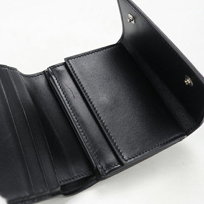 中古 セリーヌ 三つ折り財布 三折財布 コンパクト メンズ ブランド CELINE トリオンフ エンボス加工  10B573FQC.38SI ブラック USDCE120784011