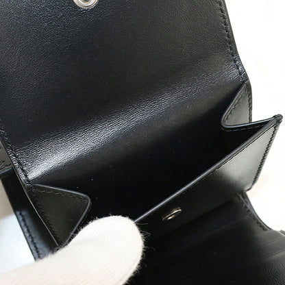 中古 セリーヌ 三つ折り財布 三折財布 コンパクト メンズ ブランド CELINE トリオンフ エンボス加工  10B573FQC.38SI ブラック USDCE120784011