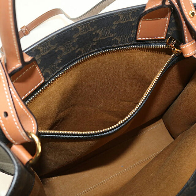 中古 セリーヌ トートバッグ レディース ブランド CELINE トリオンフキャンバス 2WAY スモール バーティカル カバ 191542BZK ブラウン USDCE121122011