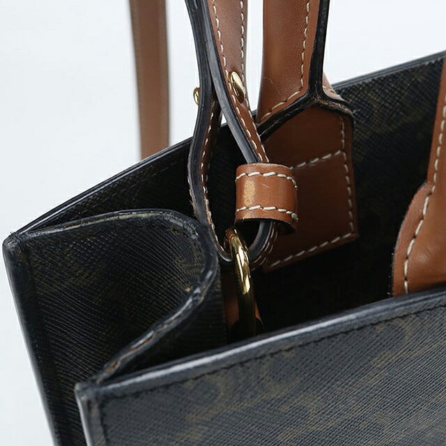 中古 セリーヌ トートバッグ レディース ブランド CELINE トリオンフキャンバス 2WAY スモール バーティカル カバ 191542BZK ブラウン USDCE121122011