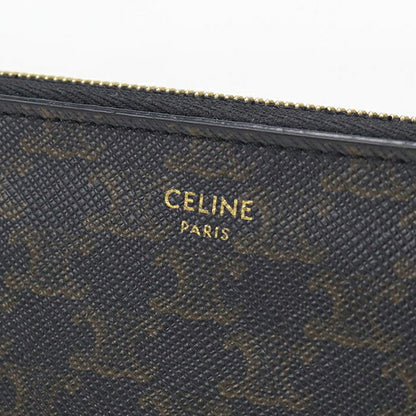 中古 セリーヌ 長財布ラウンドファスナー メンズ ブランド CELINE トリオンフキャンバス ラージ ジップウォレット 10B552BQ3 ブラック USDCE121142011