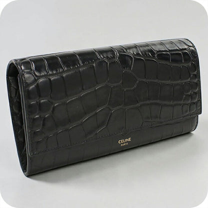 中古 セリーヌ 長財布二折 レディース ブランド CELINE   ブラック USDCE121190011
