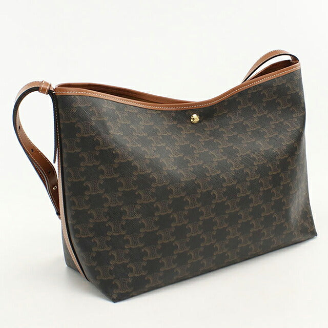 中古 セリーヌ ショルダーバッグ レディース ブランド CELINE トリオンフキャンバス ソフト ショッパーバッグ 123912GXC.04LU ブラウン USDCE121371011