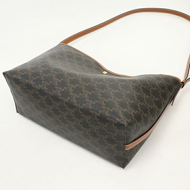 中古 セリーヌ ショルダーバッグ レディース ブランド CELINE トリオンフキャンバス ソフト ショッパーバッグ 123912GXC.04LU ブラウン USDCE121371011