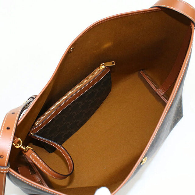 中古 セリーヌ ショルダーバッグ レディース ブランド CELINE トリオンフキャンバス ソフト ショッパーバッグ 123912GXC.04LU ブラウン USDCE121371011
