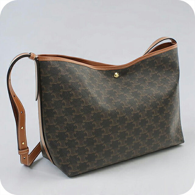 中古 セリーヌ ショルダーバッグ レディース ブランド CELINE トリオンフキャンバス ソフト ショッパーバッグ 123912GXC.04LU ブラウン USDCE121371011