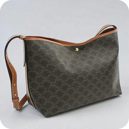 中古 セリーヌ ショルダーバッグ レディース ブランド CELINE トリオンフキャンバス ソフト ショッパーバッグ 123912GXC.04LU ブラウン USDCE121371011
