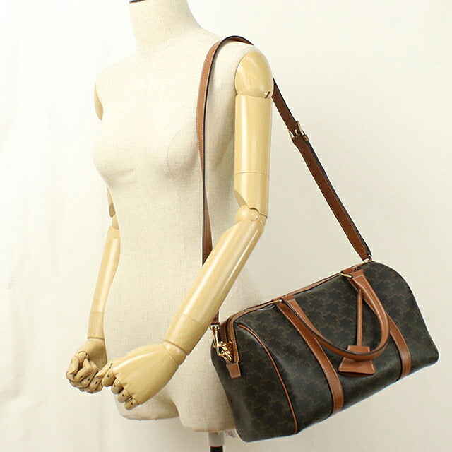 中古 セリーヌ ボストンバッグ レディース ブランド CELINE トリオンフキャンバス ラージ 119572CAS.04LU ブラウン USDCE121400011