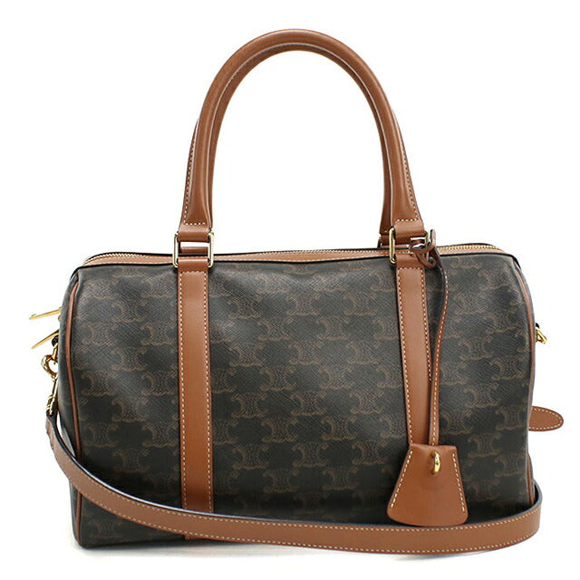 中古 セリーヌ ボストンバッグ レディース ブランド CELINE トリオンフキャンバス ラージ 119572CAS.04LU ブラウン USDCE121400011